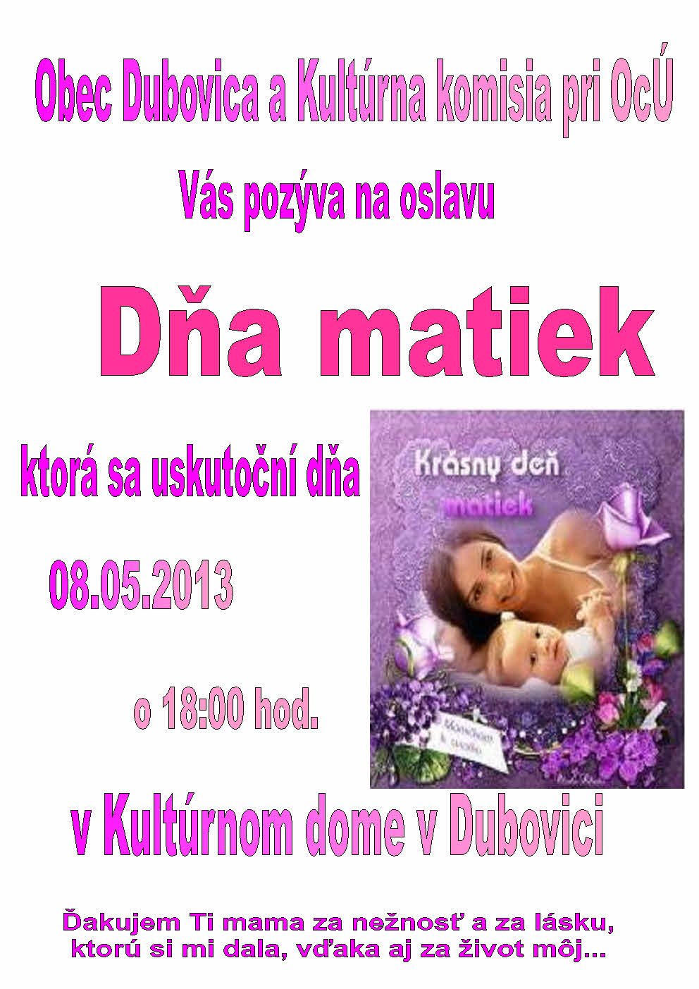 Deň matiek 2013 fialový